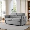Loveseats Sofa Bed with Pull-out Bed; Adjsutable Back and Two Arm Pocket; Grey (54.5&ldquo;x33&rdquo;x31.5&ldquo;)