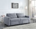 Rogyne Storage Sofa; Gray Linen 51895