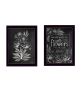 "Vintage Flowers in Bloom" 2-Piece Vignette by HOUSE FENWAY ; Ready to Hang Framed Print; Black Frame