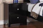 Bedroom Bed Side Table Nightstand Black Color Wooden 2 Drawers Table