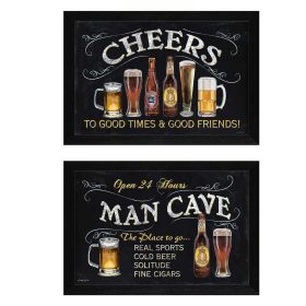"Cheers Collection" 2-Piece Vignette By Debbie DeWitt; Printed Wall Art; Ready To Hang Framed Poster; Black Frame