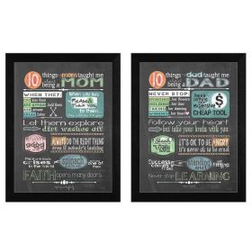 "Reminders from Mom and Dad Collection" 2-Piece Vignette By Tonya Crawford; Printed Wall Art; Ready To Hang Framed Poster; Black Frame
