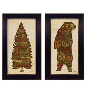 Trendy Decor 4U "Cabin Rules" Framed Wall Art; Modern Home Decor Framed Print for Living Room; Bedroom & Farmhouse Wall Decoration by Lauren Rader
