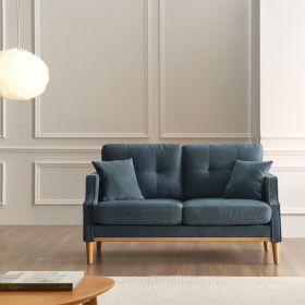 2 Seater Sofa For Primary Living Space ; Bed Room; Office; waterproof fabric ; USB Charge Port ; 2 Pillows; Wood Legs