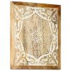 vidaXL Hand-Carved Wall Panels 2 pcs Solid Mango Wood 23.6"x23.6"x1"