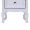 Country Style Two-Tier Night Table Large Size White