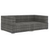 vidaXL 2 Piece Patio Sofa Set with Cushions Poly Rattan Gray