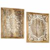 vidaXL Hand-Carved Wall Panels 2 pcs Solid Mango Wood 23.6"x23.6"x1"