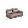 51"W Classical Loveseat Small Sofa Small Mini Room Couch Two-Seater Sofa With 2 Throw Pillows Black Metal Legs for Small Space Office Studio Apartment