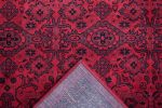 Aurora Border Red and Black Viscose Area Rug 5x8