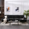 U-Shaped 4-Seat Indoor Modular Sofa Black