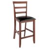 Simone Cushion Ladder-back Seat Counter Stools, 2-Pc Set, Black & Walnut