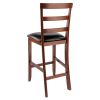 Simone Cushion Ladder-back Seat Counter Stools, 2-Pc Set, Black & Walnut