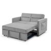 Loveseats Sofa Bed with Pull-out Bed; Adjsutable Back and Two Arm Pocket; Grey (54.5&ldquo;x33&rdquo;x31.5&ldquo;)