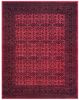 Aurora Border Red and Black Viscose Area Rug 5x8