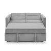 Loveseats Sofa Bed with Pull-out Bed; Adjsutable Back and Two Arm Pocket; Grey (54.5&ldquo;x33&rdquo;x31.5&ldquo;)
