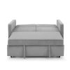 Loveseats Sofa Bed with Pull-out Bed; Adjsutable Back and Two Arm Pocket; Grey (54.5&ldquo;x33&rdquo;x31.5&ldquo;)
