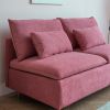 Modern Armless Loveseat Couch;  Armless Settee Bench;  Pink Cotton Linen-59.8''