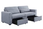 Rogyne Storage Sofa; Gray Linen 51895