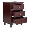 45*38*63cm Country Style Three Drawer Night Table Large Size Brown