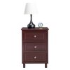 45*38*63cm Country Style Three Drawer Night Table Large Size Brown