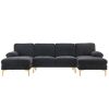 U-Shaped 4-Seat Indoor Modular Sofa Black
