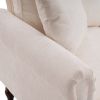 Solid Wood Gourd Foot Curved Armrest Indoor Two-Seater Sofa Creamy-White
