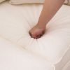 Solid Wood Gourd Foot Curved Armrest Indoor Two-Seater Sofa Creamy-White
