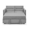 Loveseats Sofa Bed with Pull-out Bed; Adjsutable Back and Two Arm Pocket; Grey (54.5&ldquo;x33&rdquo;x31.5&ldquo;)