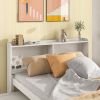 Full Bed with Bookcase; Twin Trundle; Drawers; White