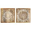 vidaXL Hand-Carved Wall Panels 2 pcs Solid Mango Wood 23.6"x23.6"x1"