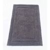 34; 24 Inch Rectangular Cotton Washable Bath Rug; Set of 2; Platinum Gray