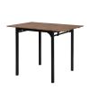 TOPMAX Farmhouse 5-piece Counter Height Drop Leaf Dining Table Set with Dining Chairs for 4; Black Frame+Brown Tabletop