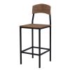 TOPMAX Farmhouse 5-piece Counter Height Drop Leaf Dining Table Set with Dining Chairs for 4; Black Frame+Brown Tabletop