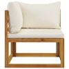vidaXL 6 Piece Patio Lounge Set with Cushion Cream Solid Acacia Wood