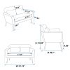 51"W Classical Loveseat Small Sofa Small Mini Room Couch Two-Seater Sofa With 2 Throw Pillows Black Metal Legs for Small Space Office Studio Apartment