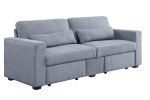 Rogyne Storage Sofa; Gray Linen 51895