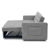 Loveseats Sofa Bed with Pull-out Bed; Adjsutable Back and Two Arm Pocket; Grey (54.5&ldquo;x33&rdquo;x31.5&ldquo;)