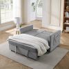 Loveseats Sofa Bed with Pull-out Bed; Adjsutable Back and Two Arm Pocket; Grey (54.5&ldquo;x33&rdquo;x31.5&ldquo;)
