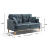 2 Seater Sofa For Primary Living Space ; Bed Room; Office; waterproof fabric ; USB Charge Port ; 2 Pillows; Wood Legs