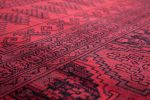Alastair Red and Black Viscose Area Rug 5x8