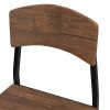 TOPMAX Farmhouse 5-piece Counter Height Drop Leaf Dining Table Set with Dining Chairs for 4; Black Frame+Brown Tabletop