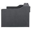 Upholstered Twin Daybed with Trundle; Black