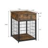 Furniture Style Wood Dog Crate End Table with Storage Console(Rustic Brown; 19.69''w x 22.83''d x 26.97''h)