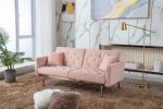 Velvet Sofa ; Accent sofa .loveseat sofa with rose gold metal feet and