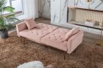 Velvet Sofa ; Accent sofa .loveseat sofa with rose gold metal feet and