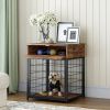 Furniture Style Wood Dog Crate End Table with Storage Console(Rustic Brown; 19.69''w x 22.83''d x 26.97''h)