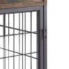 Furniture Style Wood Dog Crate End Table with Storage Console(Rustic Brown; 19.69''w x 22.83''d x 26.97''h)