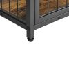Furniture Style Wood Dog Crate End Table with Storage Console(Rustic Brown; 19.69''w x 22.83''d x 26.97''h)