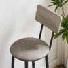Bar Table Set with 2 Bar stools PU Soft seat with backrest (Grey; 23.62''w x 23.62''d x 35.43''h)